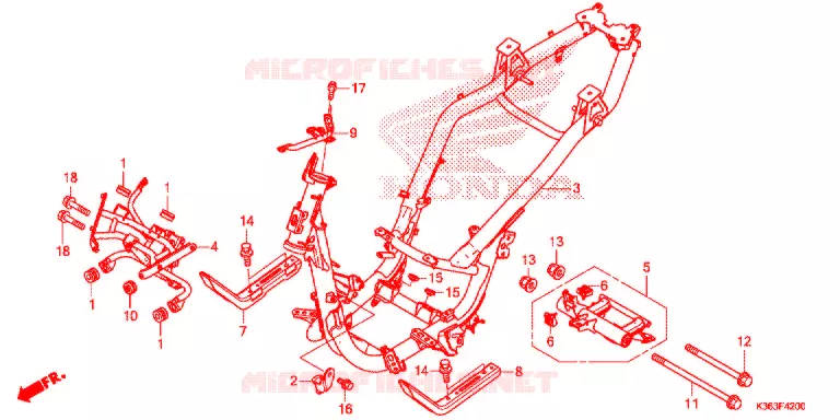 FRAME CHASSIS Honda SCOOTER 150 PCX 2015  WW150EXF