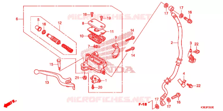 VOOR REM HOOFD CILINDER Honda SCOOTER 150 PCX 2015  WW150EXF