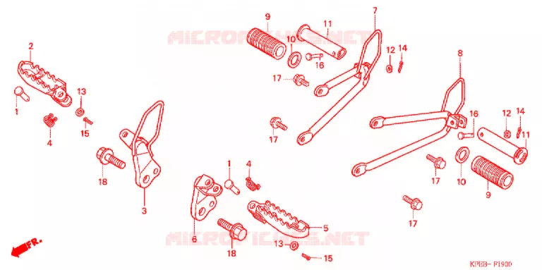 OPSTAP/KICKARM/ WISSEL PEDAAL Honda MOTO 250 XR 2014  XR250HSE