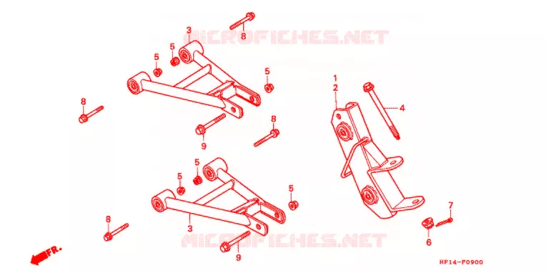 VOOR ARM Honda ATV 200 FOURTRAX 1991  TRX200M