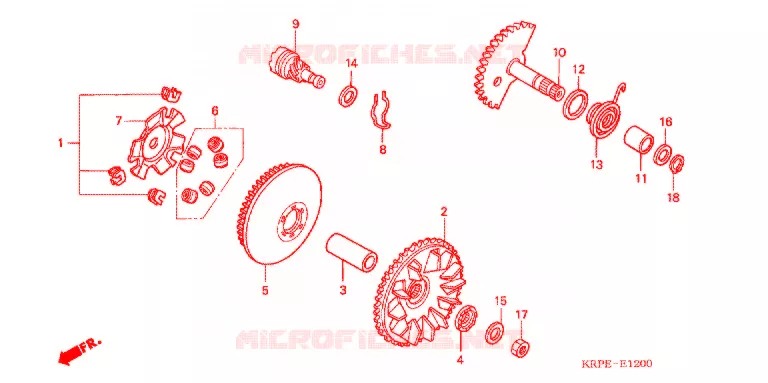 AANDRIJFFACE/ KICKSTARTER SPIL Honda SCOOTER 100 LEAD 2004  SCV1003