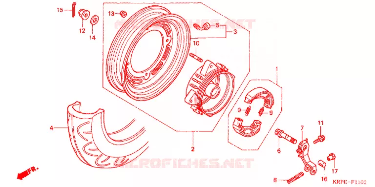 ACHTER WIEL Honda SCOOTER 100 LEAD 2004  SCV1003