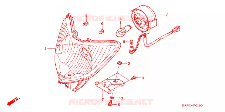 KOPLAMP Honda SCOOTER 100 LEAD 2004  SCV1003