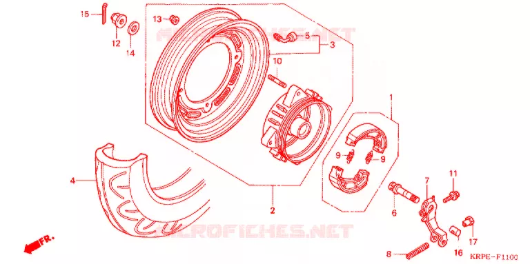 ACHTER WIEL Honda SCOOTER 100 LEAD 2004  SCV1003