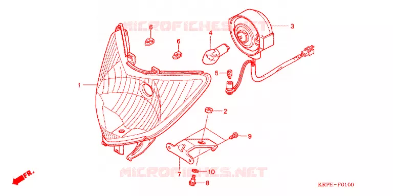 KOPLAMP Honda SCOOTER 100 LEAD 2003  SCV1003