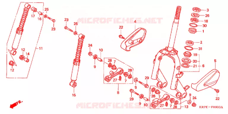 STURING STANG/ VOOR VORK Honda SCOOTER 100 LEAD 2003  SCV1003