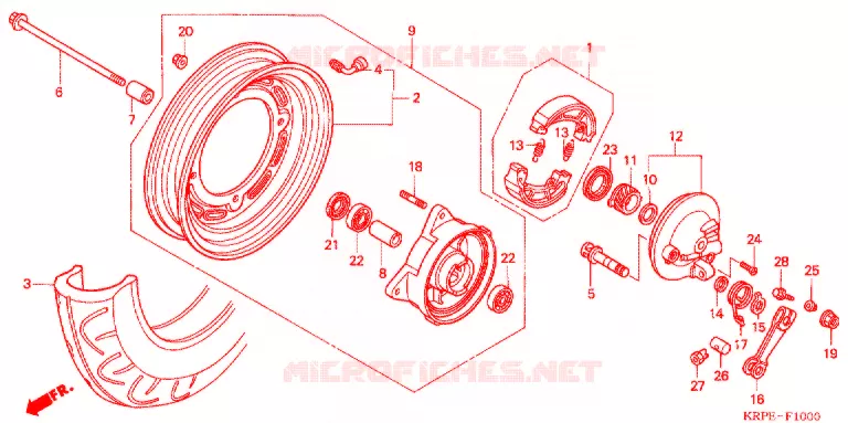 VOOR WIEL Honda SCOOTER 100 LEAD 2003  SCV1003