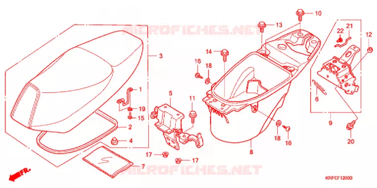 ZITTING/BAGAGEBOX Honda SCOOTER 100 LEAD 2003  SCV1003