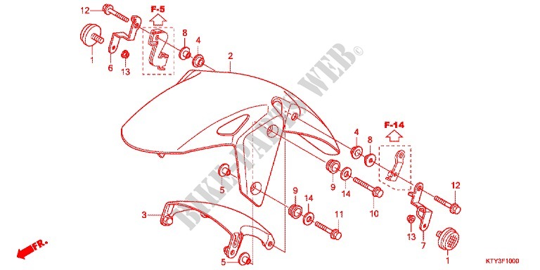 VOORSPATBORD voor Honda CBR 125 REPSOL 2013