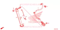 HOOFD STANDAARD/REMPEDAAL voor Honda CBR 500 R WHITE 2014