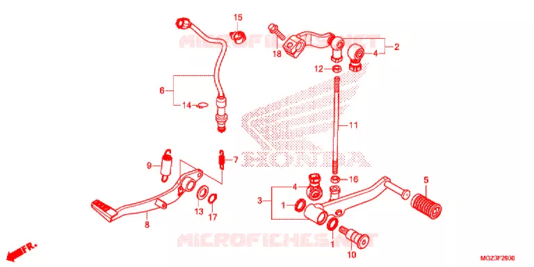 HOOFD STANDAARD/REMPEDAAL Honda MOTO 500 CBR 2014  CBR500RE