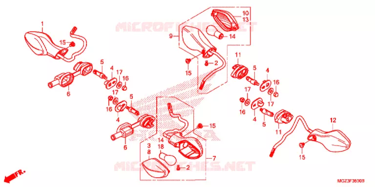 KNIPPERLICHT(2) Honda MOTO 500 CBR 2014  CBR500RE