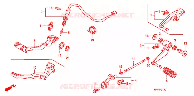 HOOFD STANDAARD/REMPEDAAL Honda MOTO 1300 CB 2009  CB1300A9