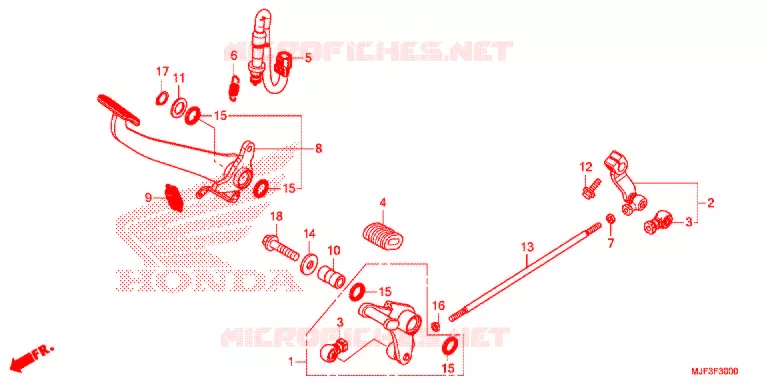HOOFD STANDAARD/REMPEDAAL Honda MOTO 700 CTX 2016  CTX700DG