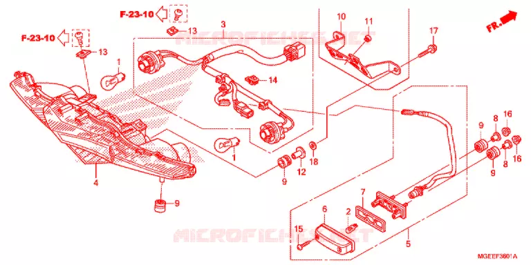 ACHTER COMBINATIE LICHT (2) Honda MOTO 1200 VFR 2015  VFR1200FDF