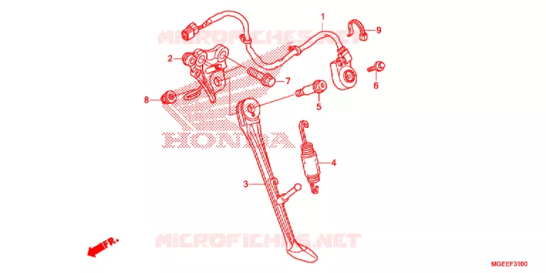 HOOFD STANDAARD/REMPEDAAL Honda MOTO 1200 VFR 2015  VFR1200FDF