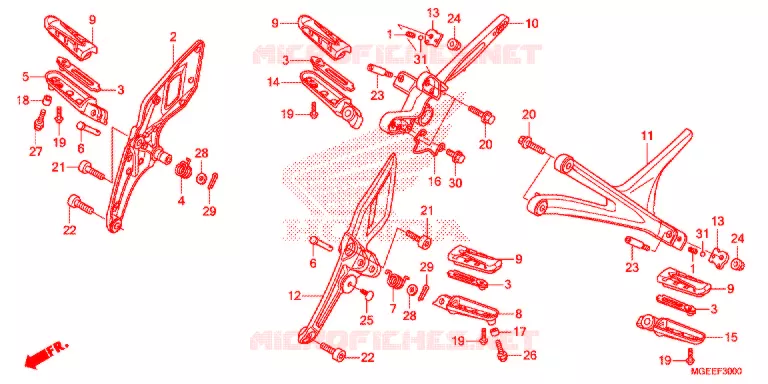 OPSTAP/KICKARM/ WISSEL PEDAAL Honda MOTO 1200 VFR 2015  VFR1200FDF