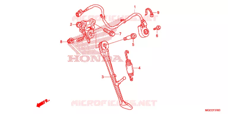 HOOFD STANDAARD/REMPEDAAL Honda MOTO 1200 VFR 2016  VFR1200FDF