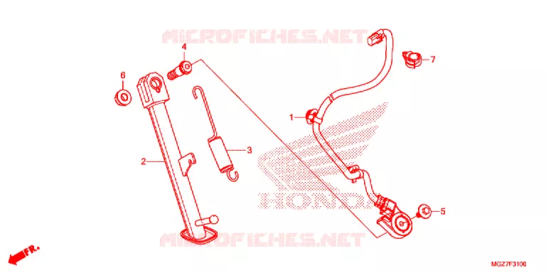 HOOFD STANDAARD/REMPEDAAL Honda MOTO 500 CB 2015  CB500XAF