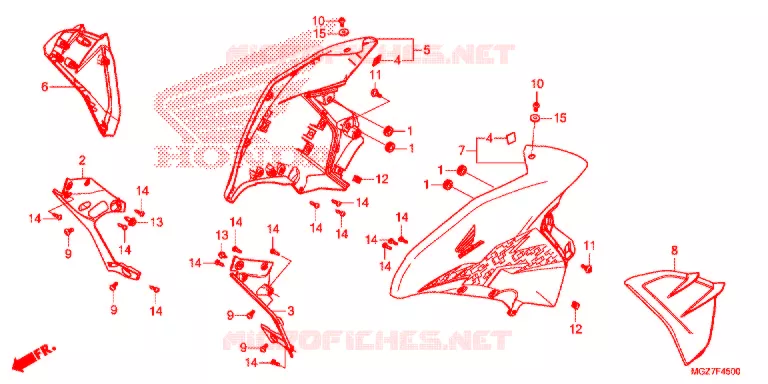 MIDDENKAP Honda MOTO 500 CB 2015  CB500XAF