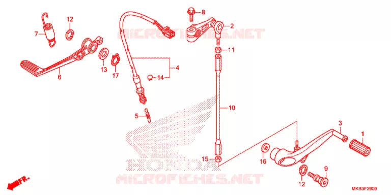 HOOFD STANDAARD/REMPEDAAL Honda MOTO 1000 CBR 2015  CBR1000RAF