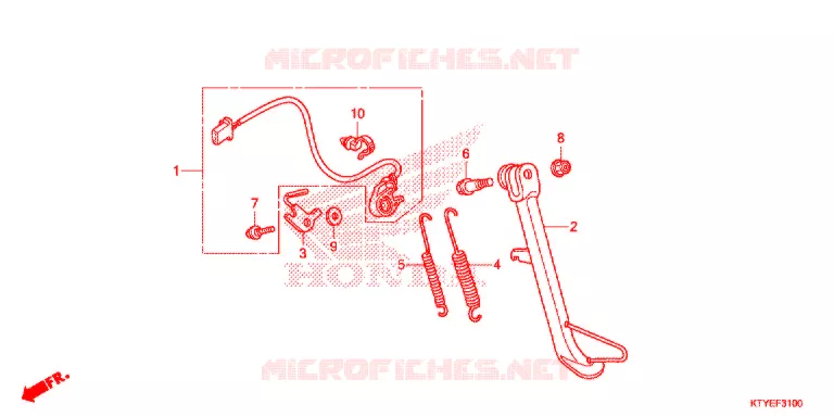 HOOFD STANDAARD/REMPEDAAL Honda MOTO 125 CBR 2015  CBR125RSF