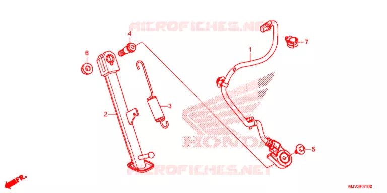 HOOFD STANDAARD/REMPEDAAL Honda MOTO 500 CBR 2015  CBR500RAF
