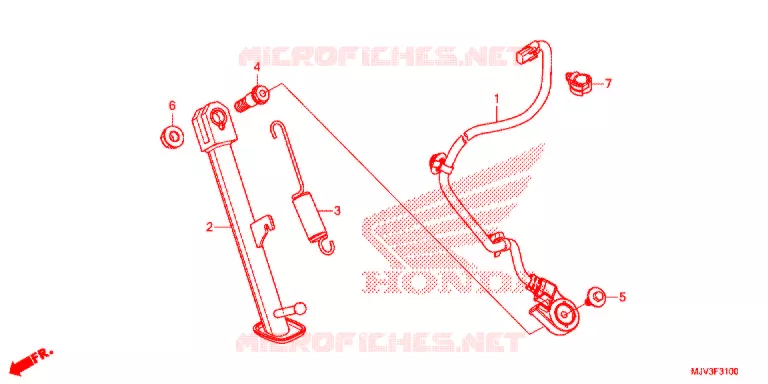 HOOFD STANDAARD/REMPEDAAL Honda MOTO 500 CBR 2015  CBR500RAF