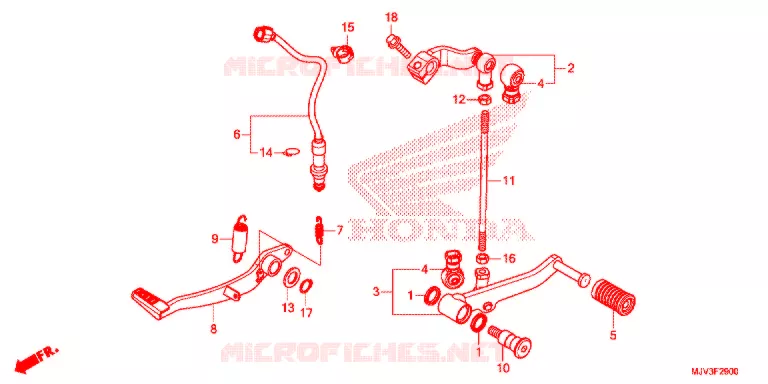 HOOFD STANDAARD/REMPEDAAL Honda MOTO 500 CBR 2015  CBR500RAF