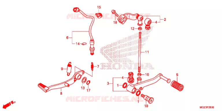 HOOFD STANDAARD/REMPEDAAL Honda MOTO 500 CBR 2015  CBR500RAF