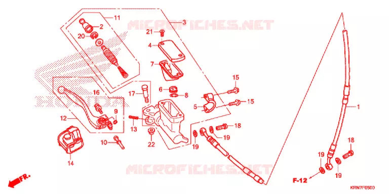 VOORREM HOOFDCILINDER Honda MOTO 250 CRF 2016  CRF250RG