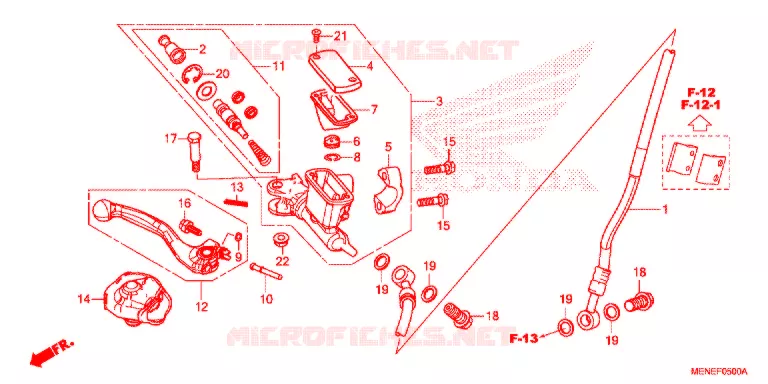 VOOR REM HOOFD CILINDER Honda MOTO 450 CRF 2018  CRF450RG