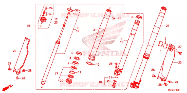 VOOR VORK (F/G) Honda MOTO 450 CRF 2017  CRF450RG