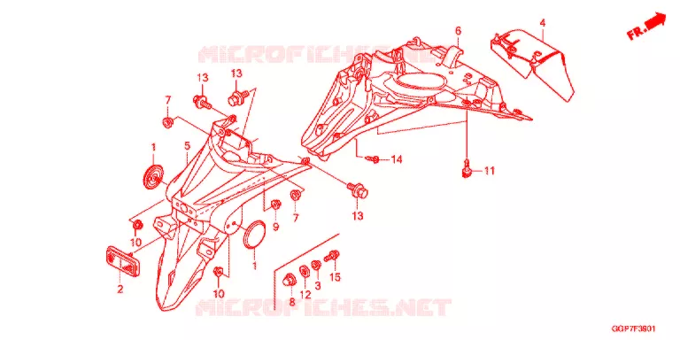 ACHTERSPATBORD  (NSC502WH/T2) Honda SCOOTER 50 VISION 2015  NSC50T2F