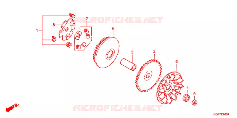 AANDRIJFFACE/ KICKSTARTER SPIL Honda SCOOTER 50 VISION 2015  NSC50T2F