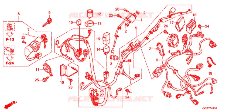 BEDRADINGSBUNDEL (NSC502WH/T2) Honda SCOOTER 50 VISION 2015  NSC50T2F