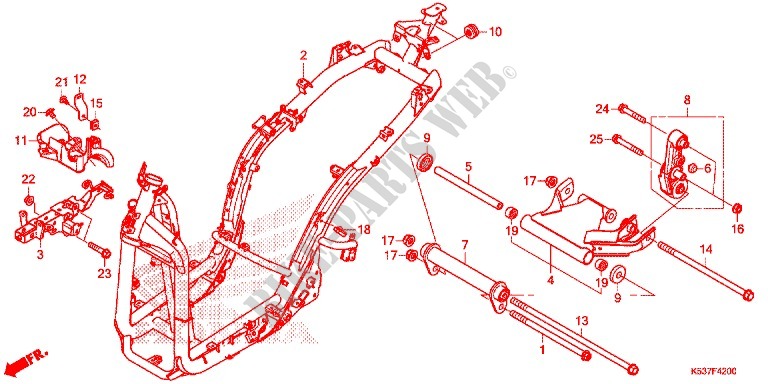 FRAME CHASSIS voor Honda SH 300 I ABS SPECIAL 4ED 2015