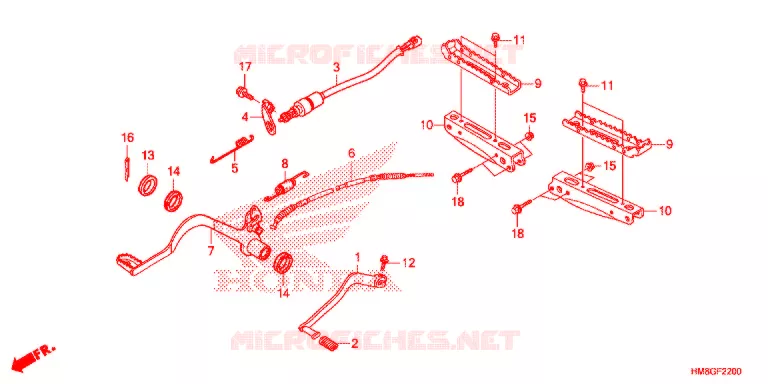 PEDAAL/OPSTAP Honda ATV 250 FOURTRAX 2016  TRX250TEE