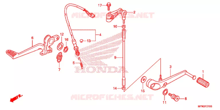 HOOFD STANDAARD/REMPEDAAL Honda MOTO 1000 CB 2015  CB1000RAF