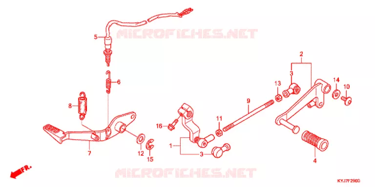 HOOFD STANDAARD/REMPEDAAL Honda MOTO 250 CBR 2011  CBR250RB