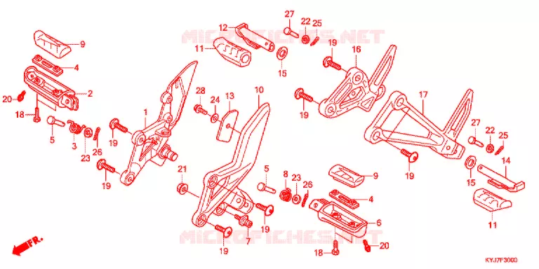 OPSTAP/KICKARM/ WISSEL PEDAAL Honda MOTO 250 CBR 2011  CBR250RB