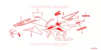 EMBLEEM/STREEP (2) voor Honda CBR 600 R ABS RED 2012