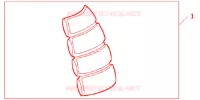 TANK PAD HRC LOGO voor Honda CBR 600 R ABS RED 2012