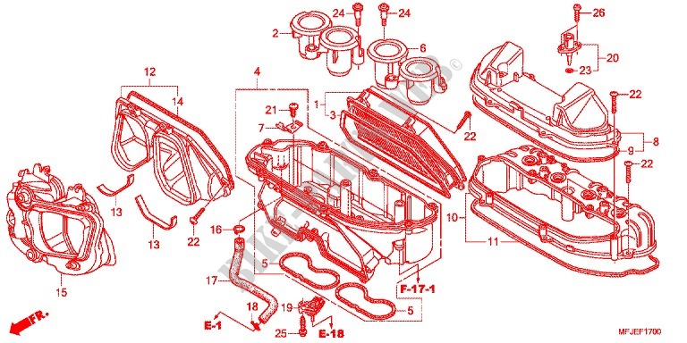 VOOR AFDEKKING/LUCHTFILTER voor Honda CBR 600 R ABS ROUGE 2012