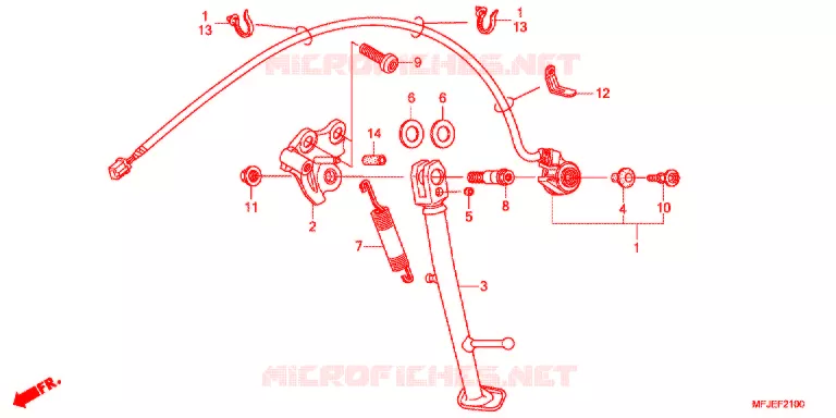 HOOFD STANDAARD/REMPEDAAL Honda MOTO 600 CBR 2012  CBR600RAC