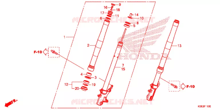 VOOR VORK Honda MOTO 125 MSX 2015  MSX125F