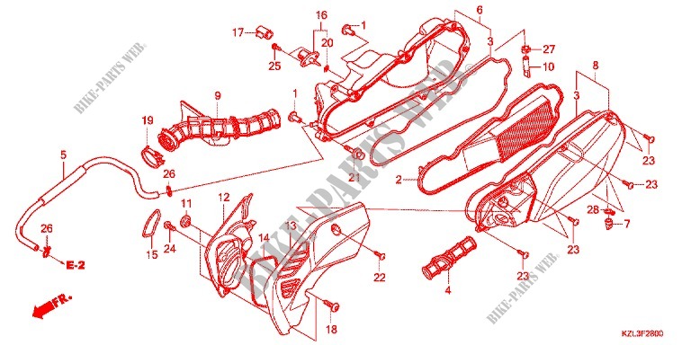 VOOR AFDEKKING/LUCHTFILTER voor Honda VISION 110 2012