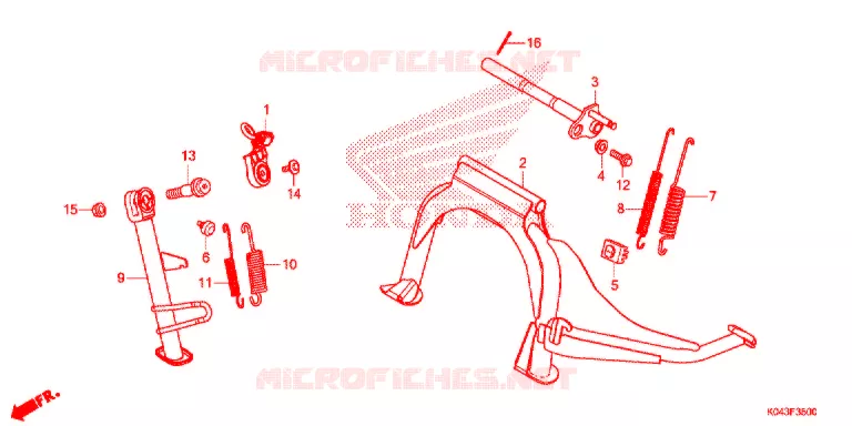 HOOFD STANDAARD/REMPEDAAL Honda SCOOTER 300 FORZA 2015  NSS300D