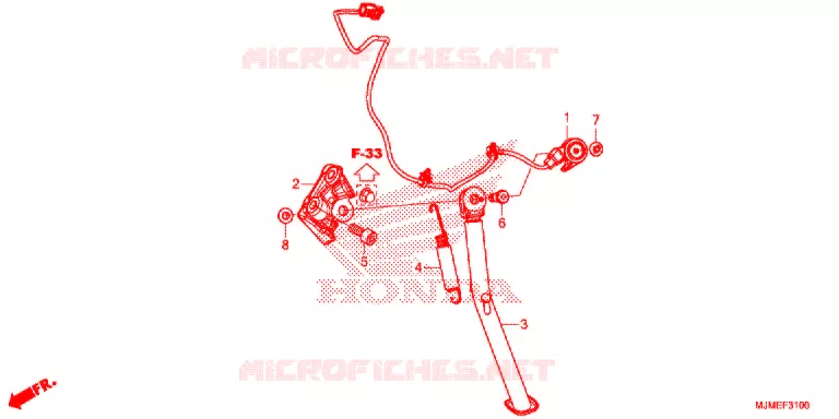 HOOFD STANDAARD/REMPEDAAL Honda MOTO 800 CROSSRUNNER 2017  VFR800XF