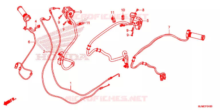 SCHAKELAAR/KABEL/HENDEL HEFBOOM(2) Honda MOTO 800 CROSSRUNNER 2015  VFR800XF